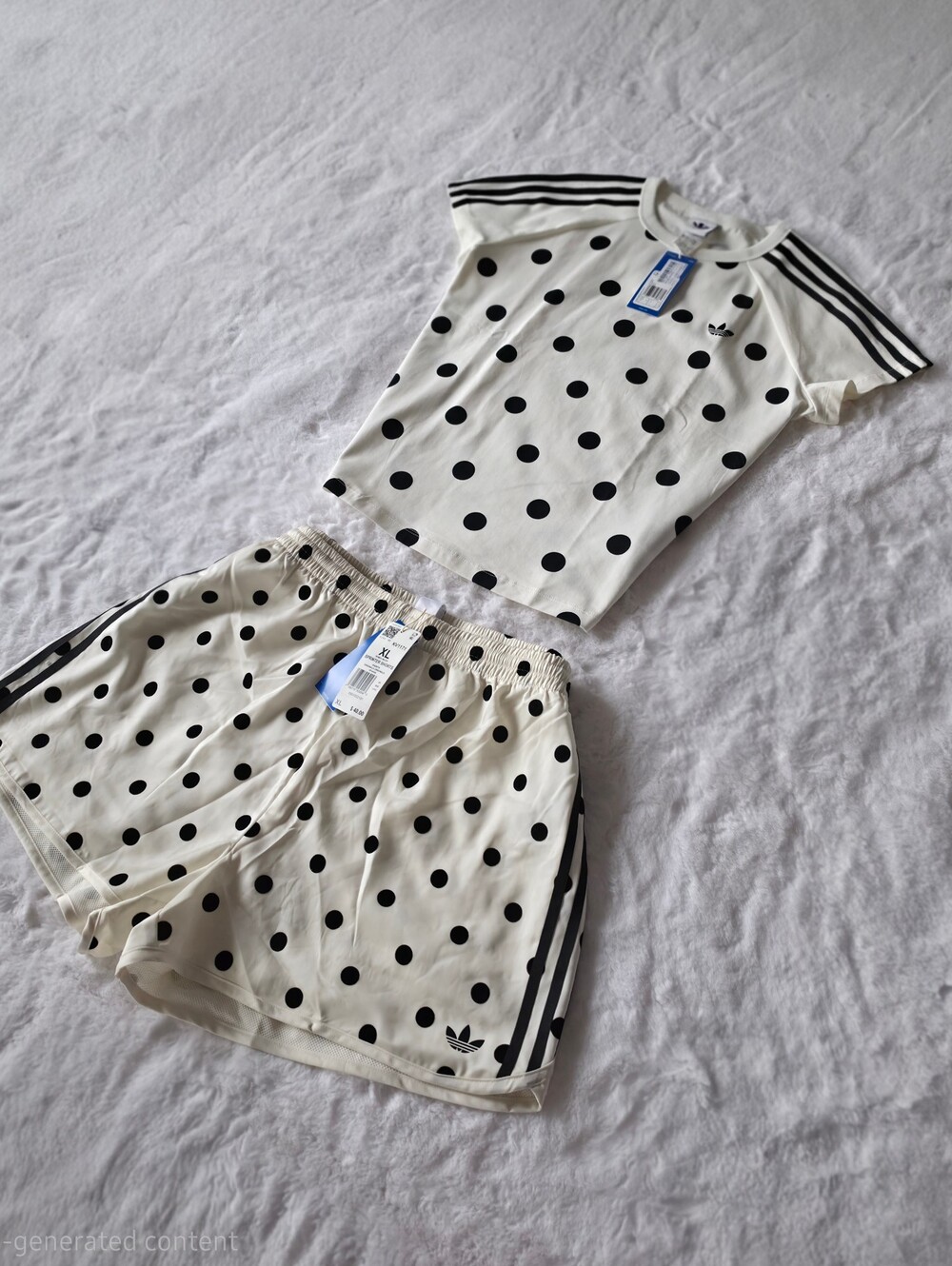 NWT Adidas Originals Slim Fit Polka Dot Cali T-Shirt & Sprinter Shorts | XL - Picture 3 of 9